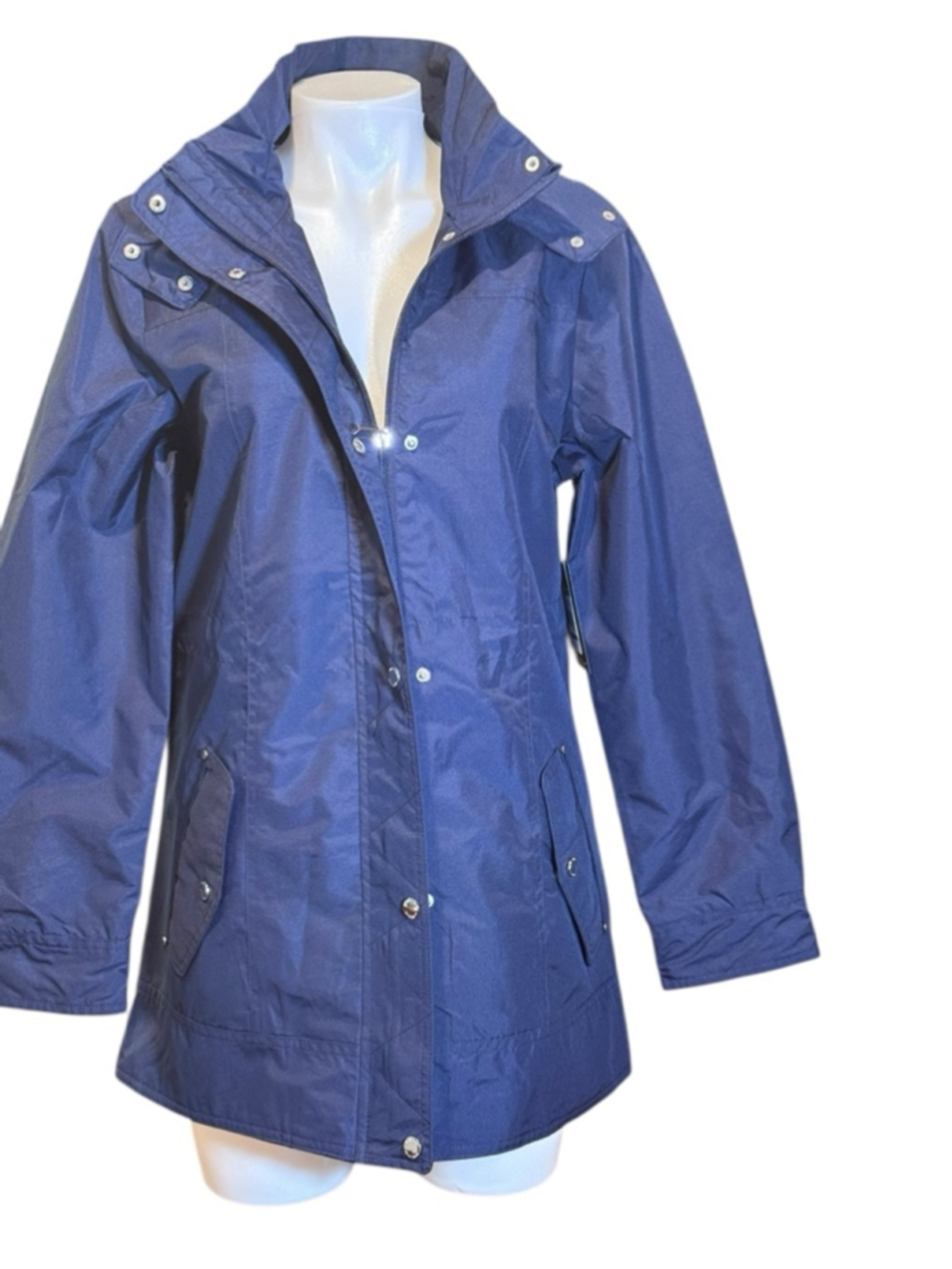 Women's nicole Miller Navy Rain Coat Size S